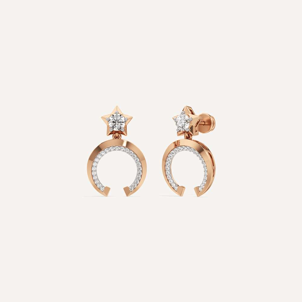 Polaris Halo Star Studded Horseshoe Earring