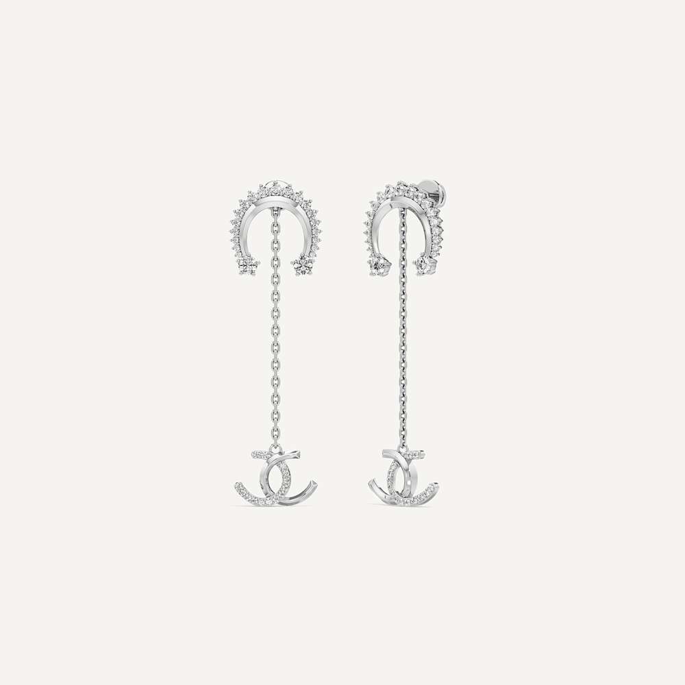 Fortuna Jump Line Horseshoe Earring