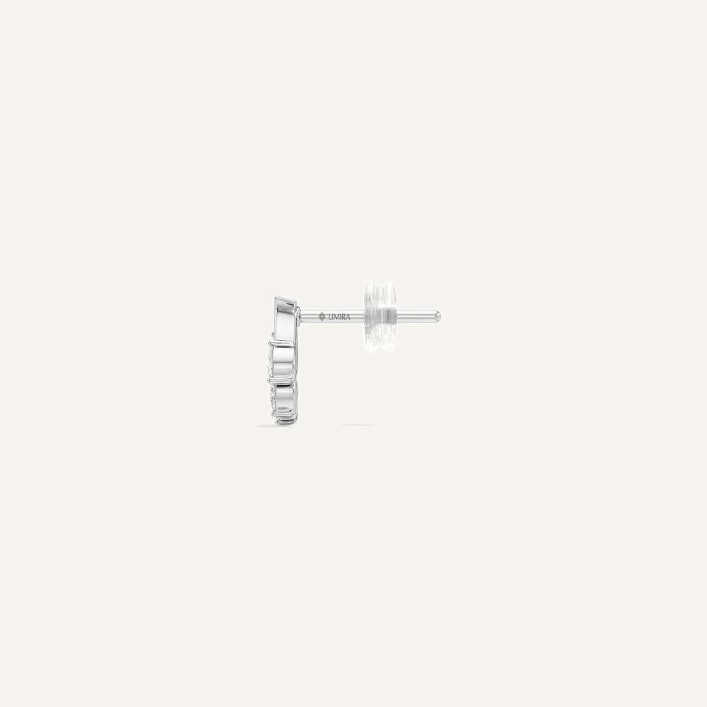 Crescent Pearl Diamond Stud