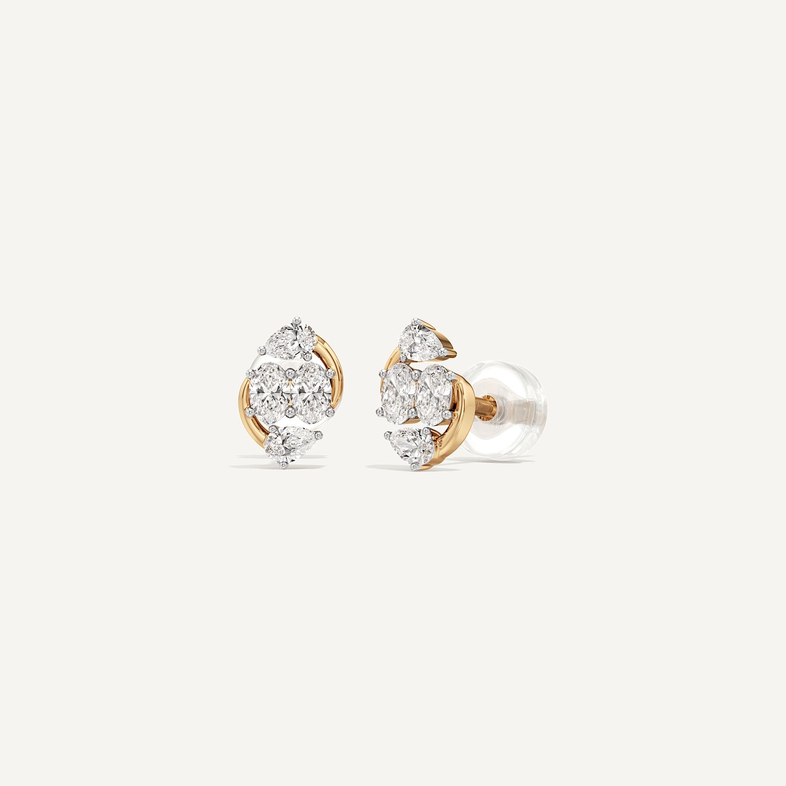 Vela Oval & Pear Diamond Stud