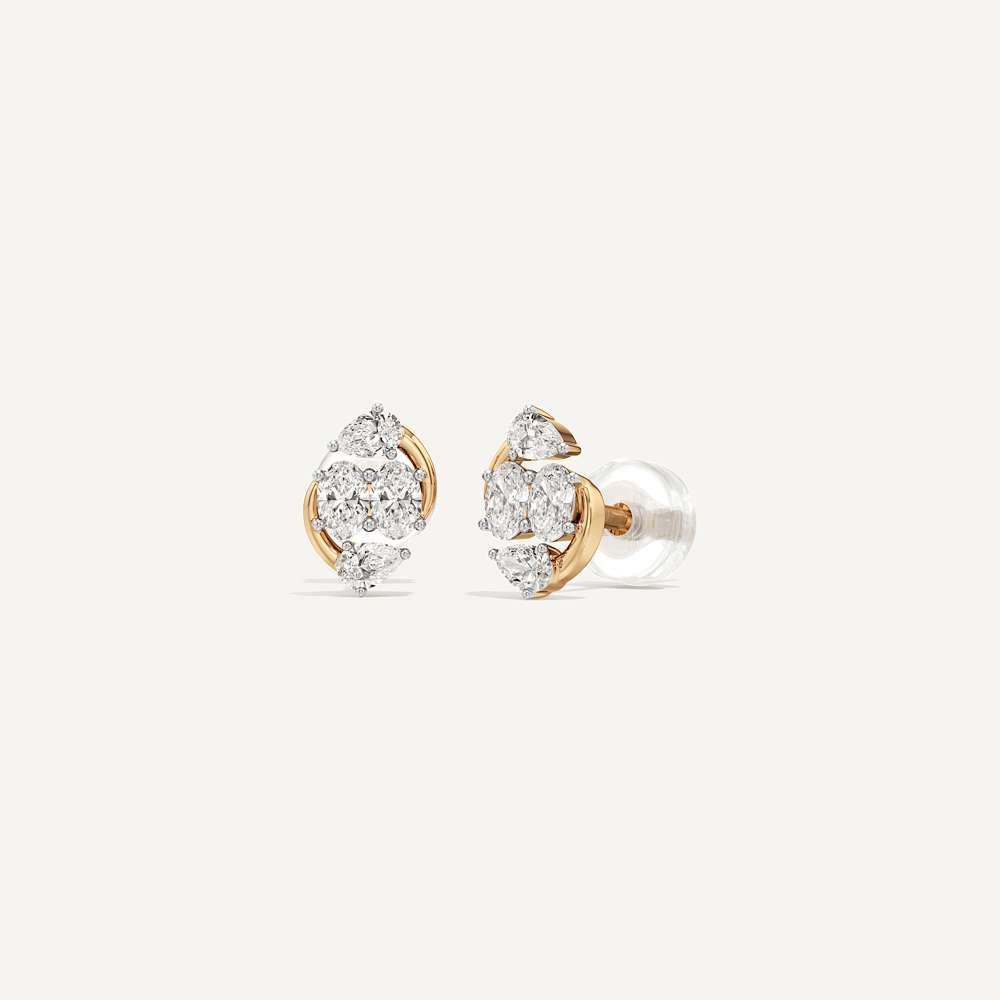 Vela Oval & Pear Diamond Stud