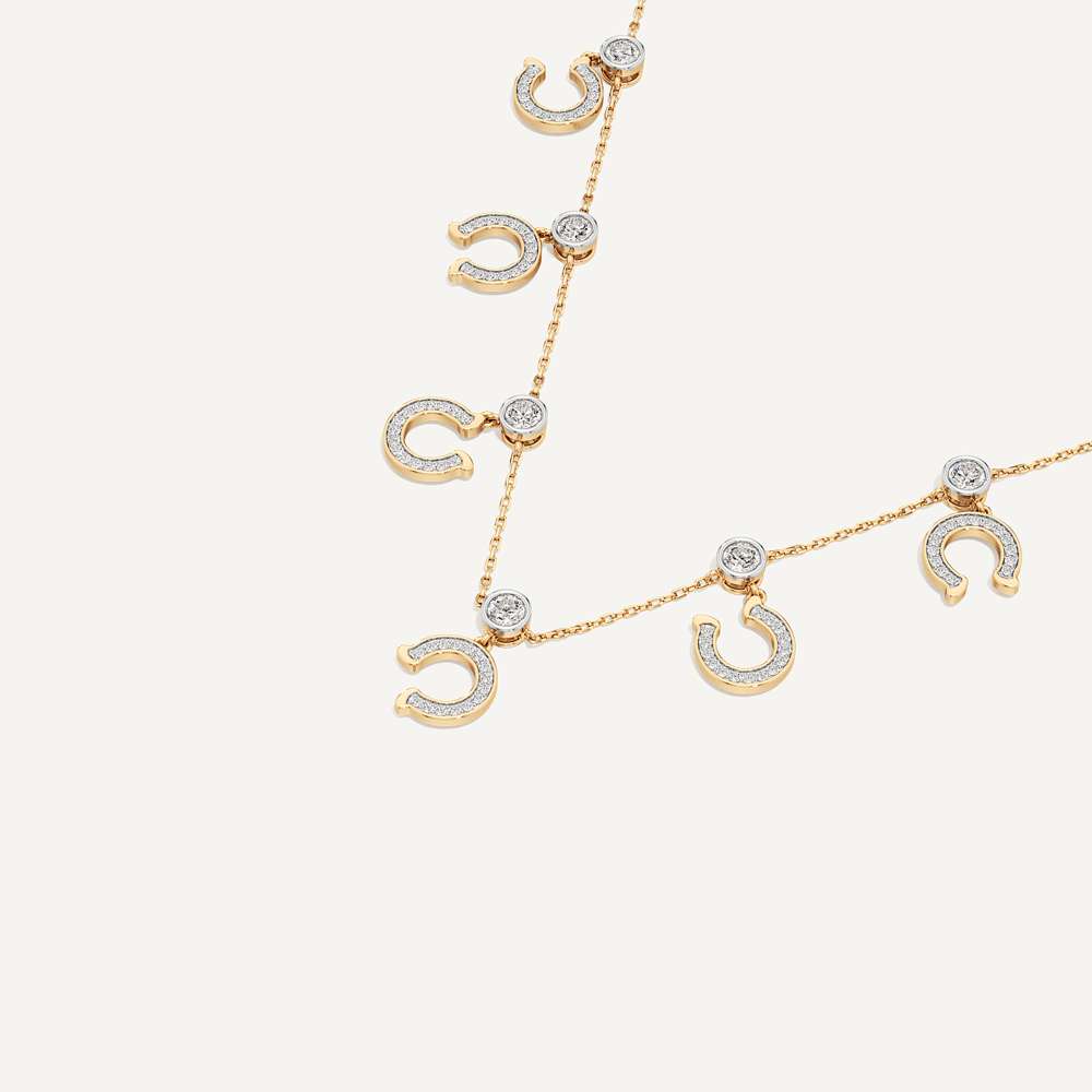 Charm Story Lab grown Diamond Horseshoe Necklace