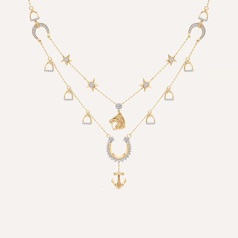 Reining Layered Horseshoe Necklace
