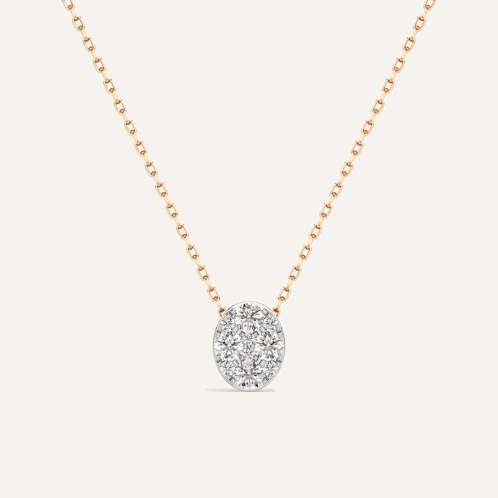Luminous Oval Diamond Pendant with Chain
