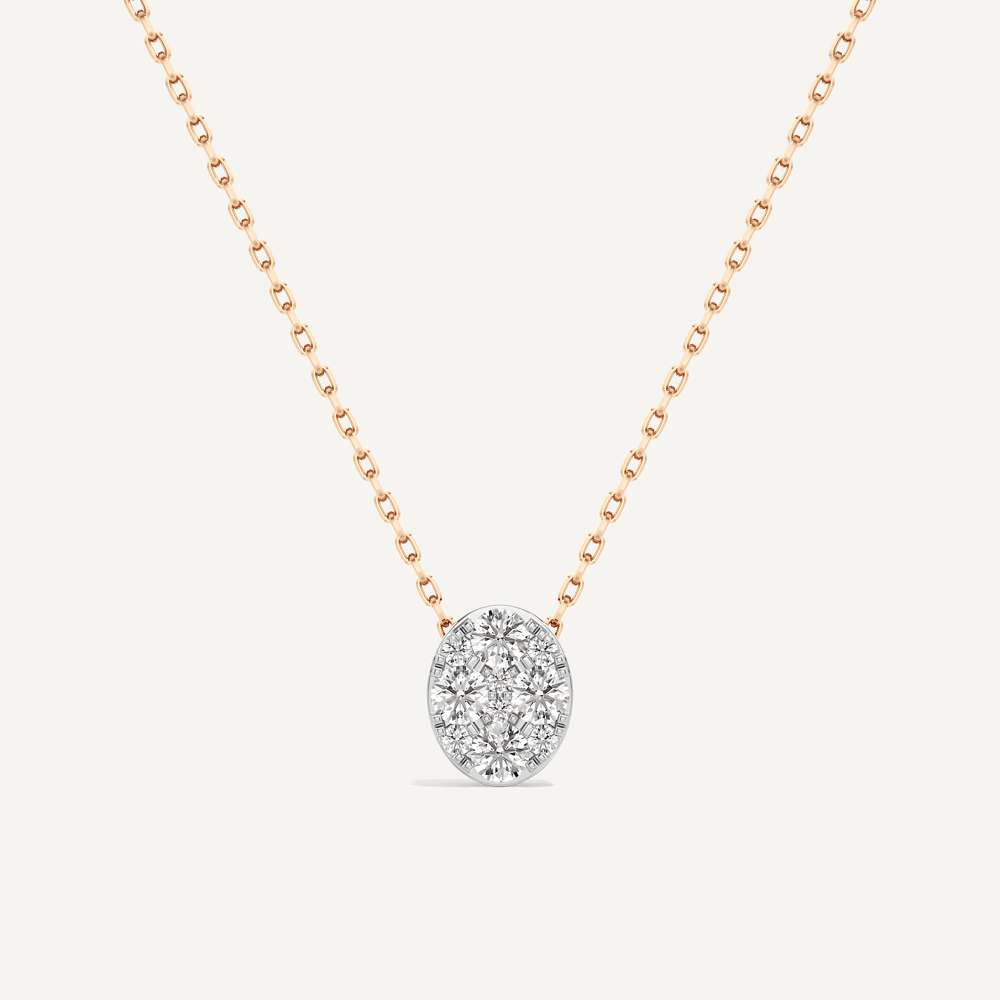 Luminous Oval Diamond Pendant with Chain