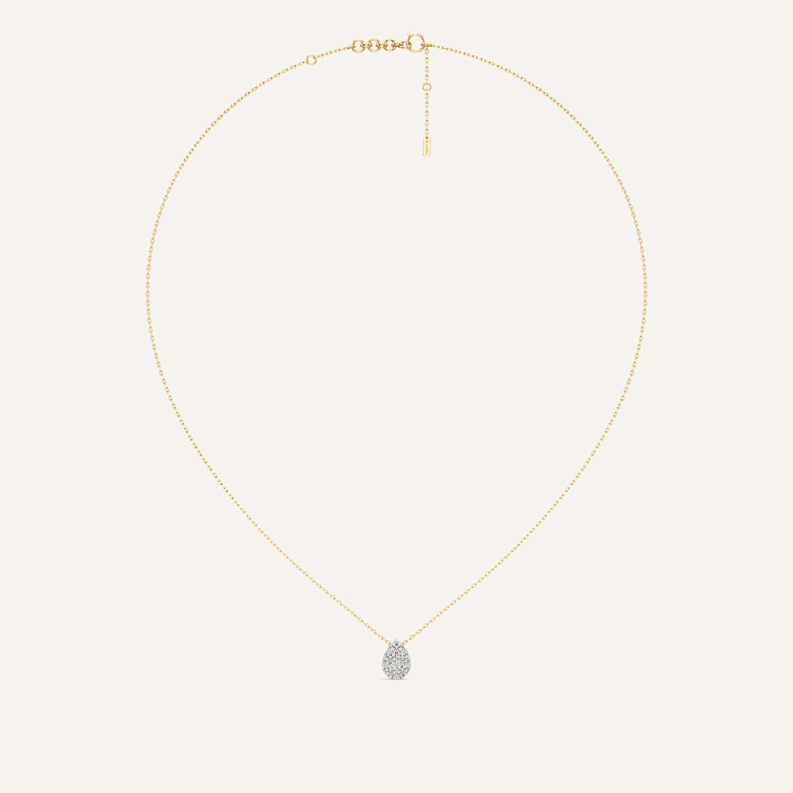 Drawn Pear Diamond Pendant with Chain
