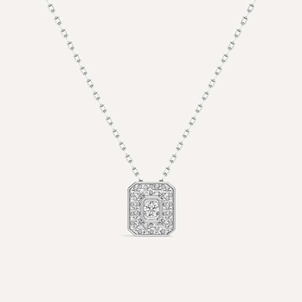 Understated Pull Emerald Diamond Pendant with Chain