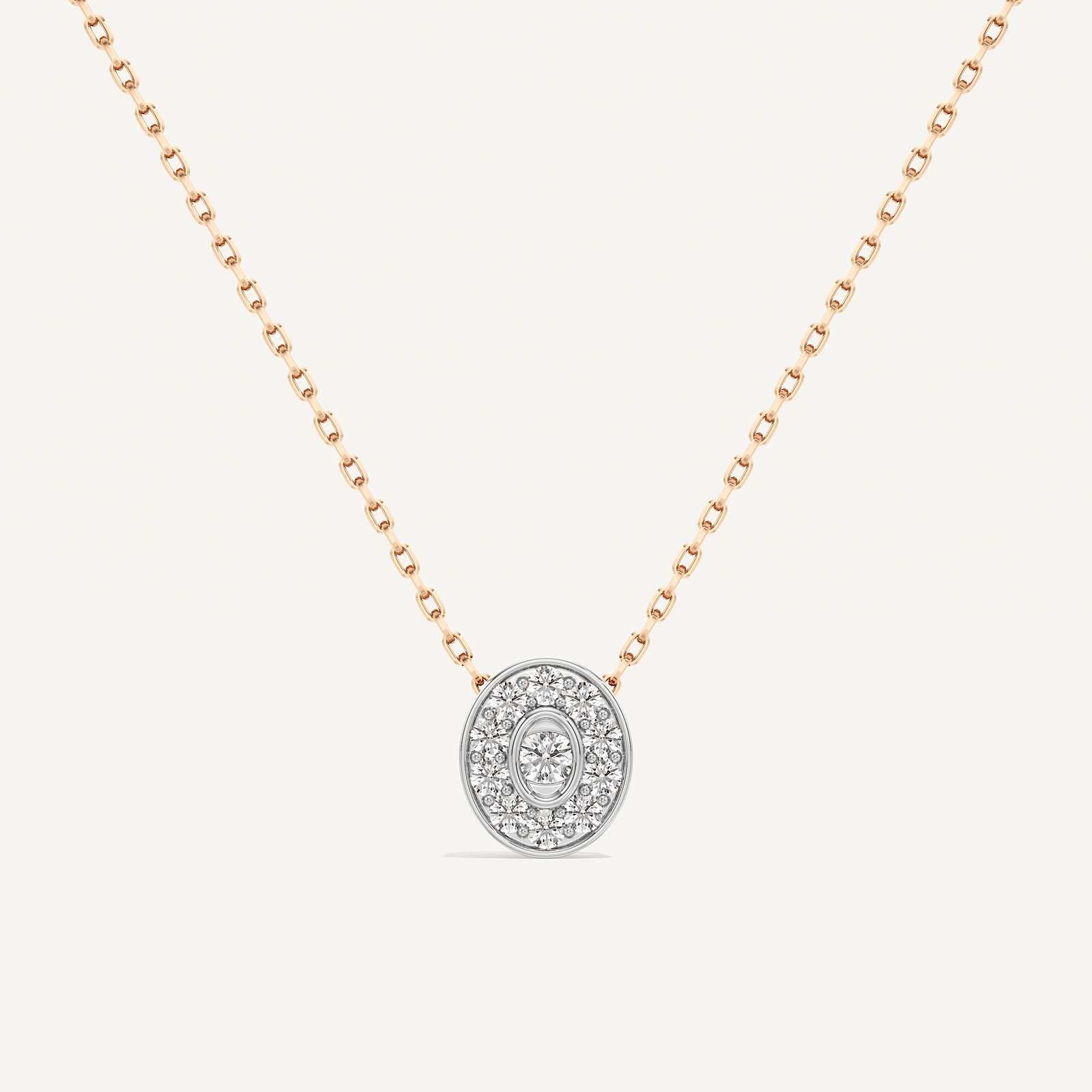 Secretely Favourite Oval Diamond Pendant with Chain