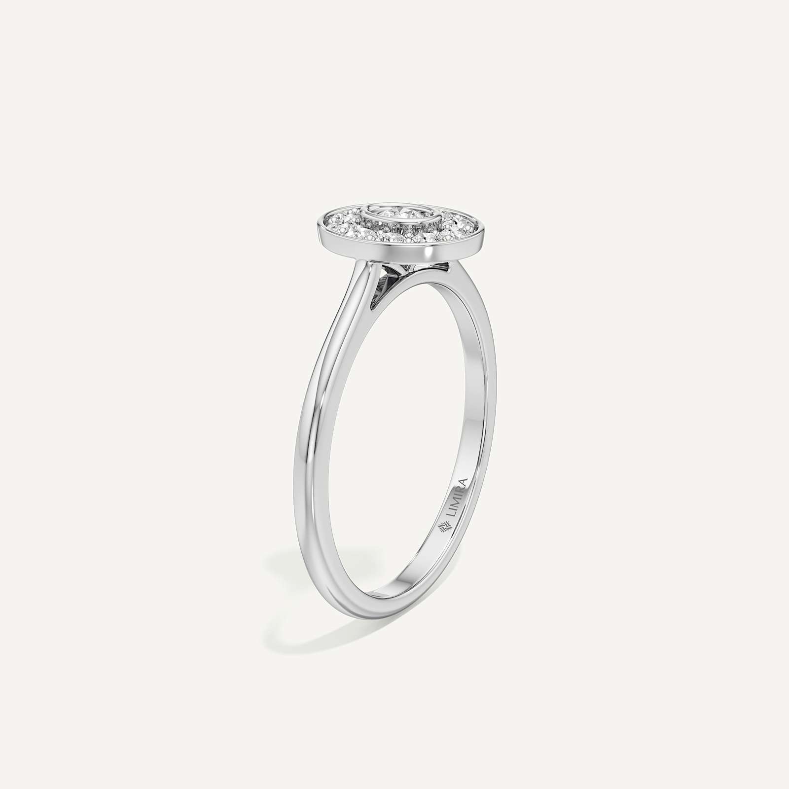 Held Close Oval Diamond Ring