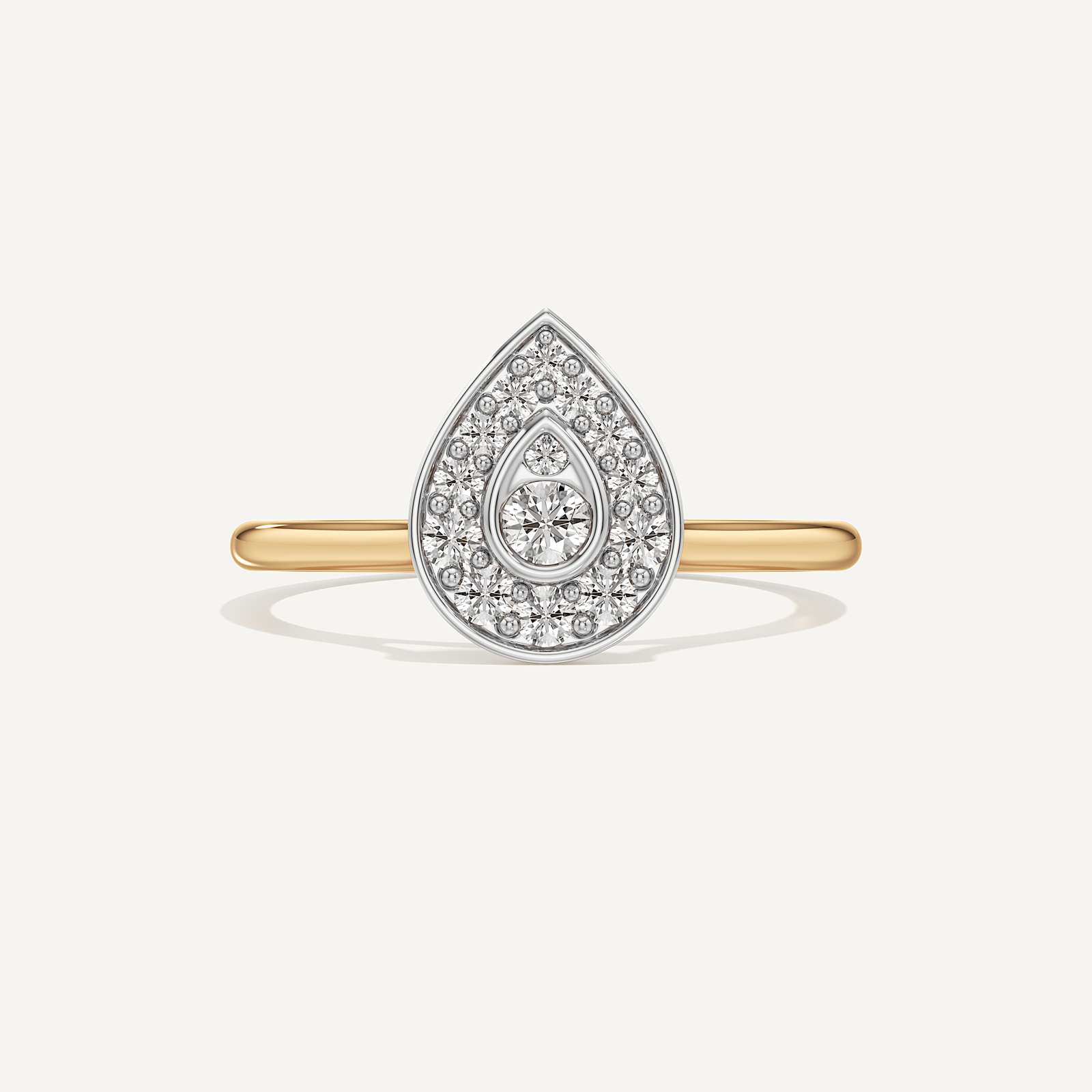 Intimate Drop Pear Diamond Ring
