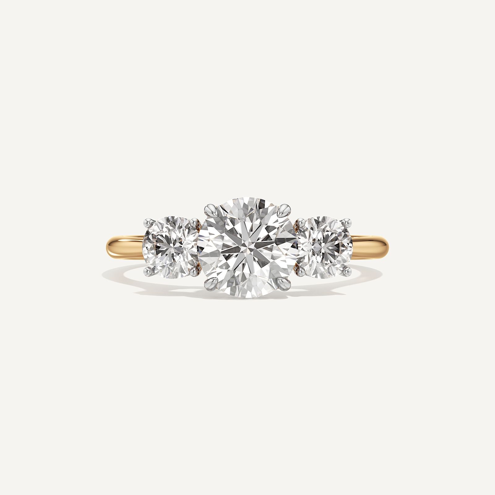 Three-Stoned Round Diamond