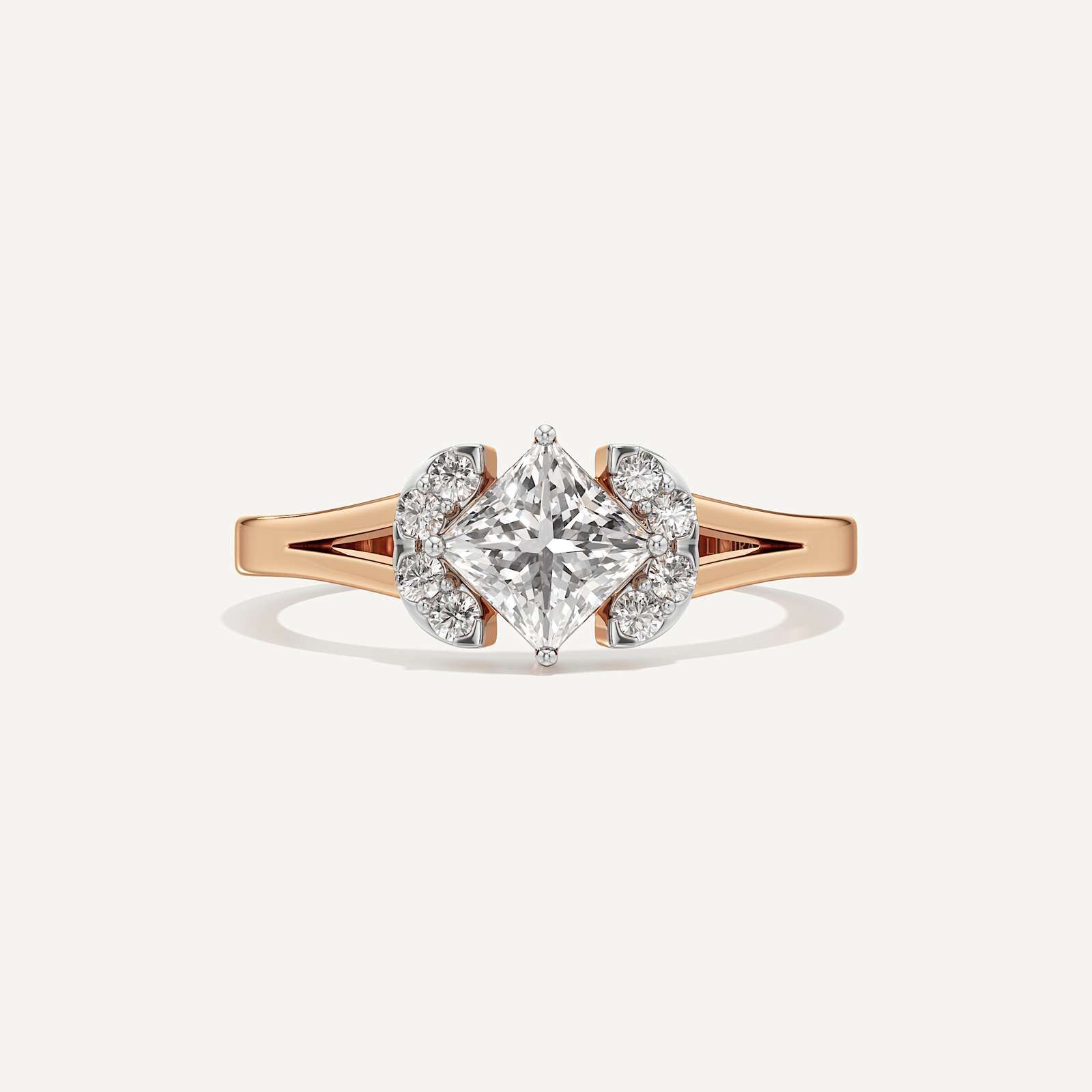 Evora Princess & Round Lab Grown Diamond