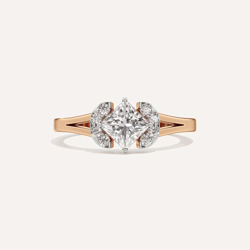 Evora Princess & Round Lab Grown Diamond