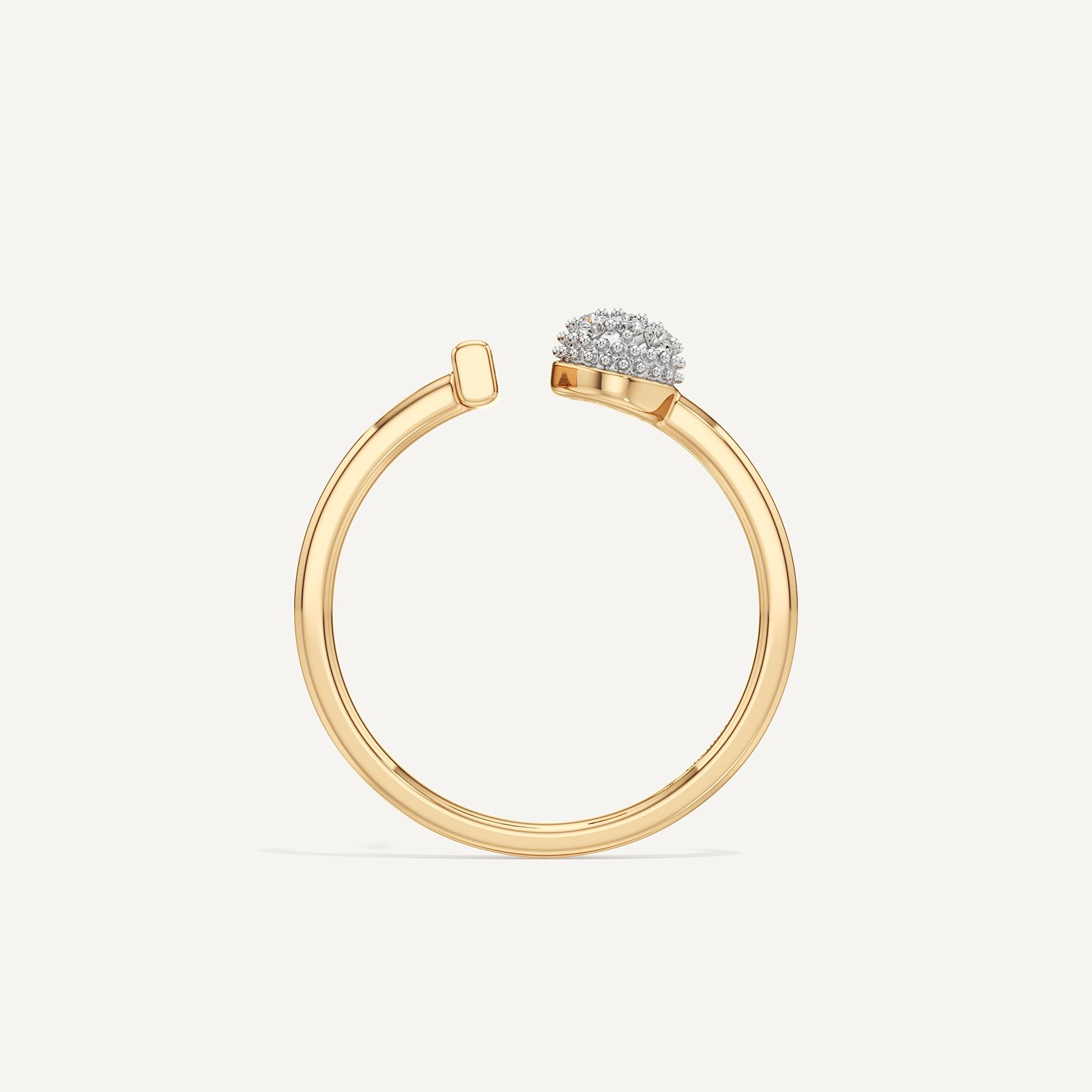 T-Shaped Open Bar Round Diamond