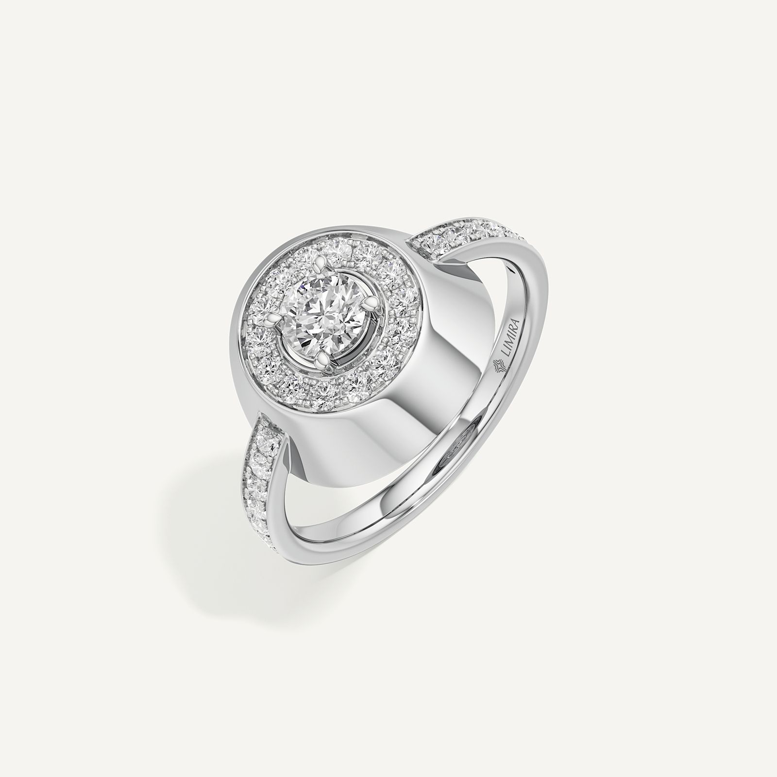 Floating Round Halo Diamond
