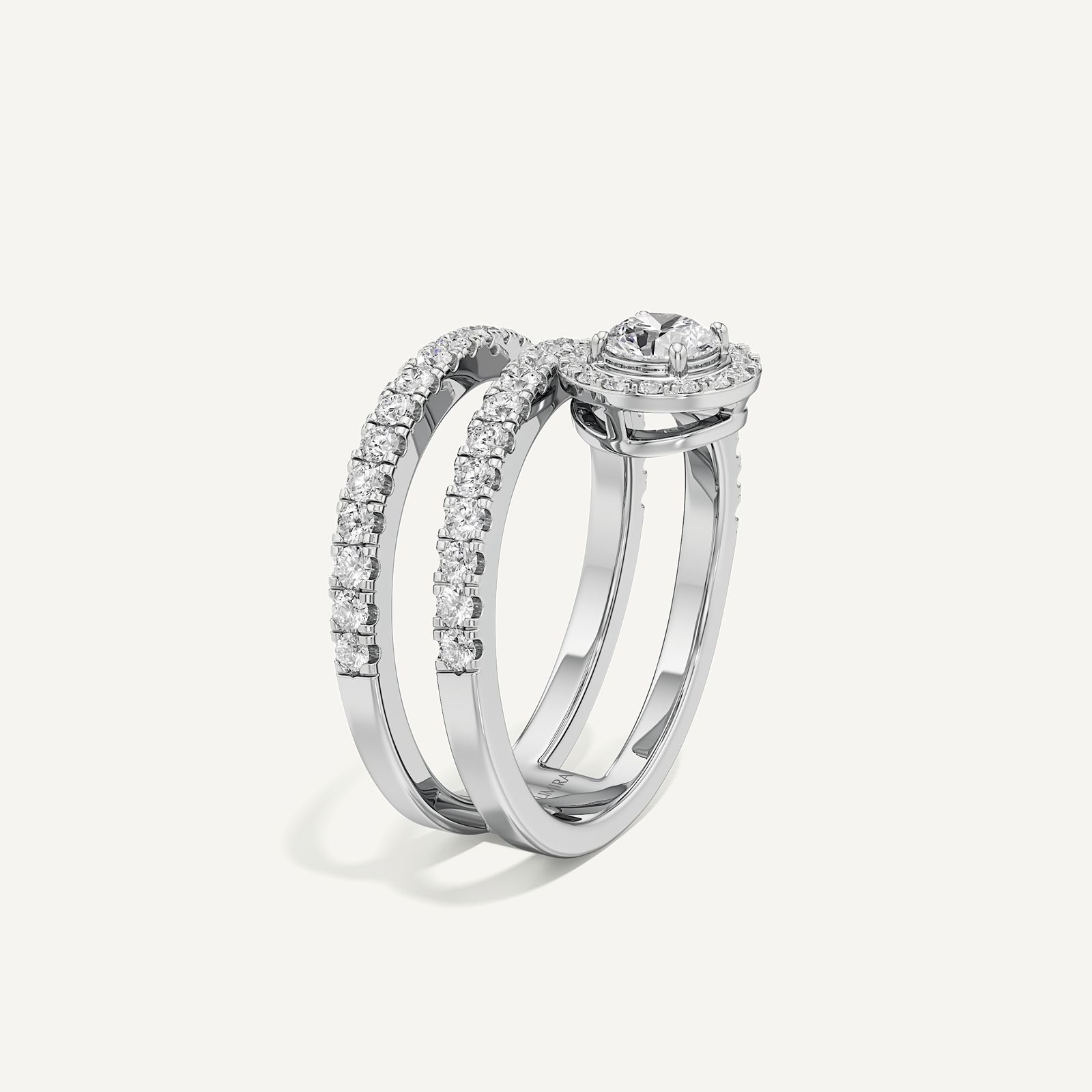 Trinity Swirl Round Diamond