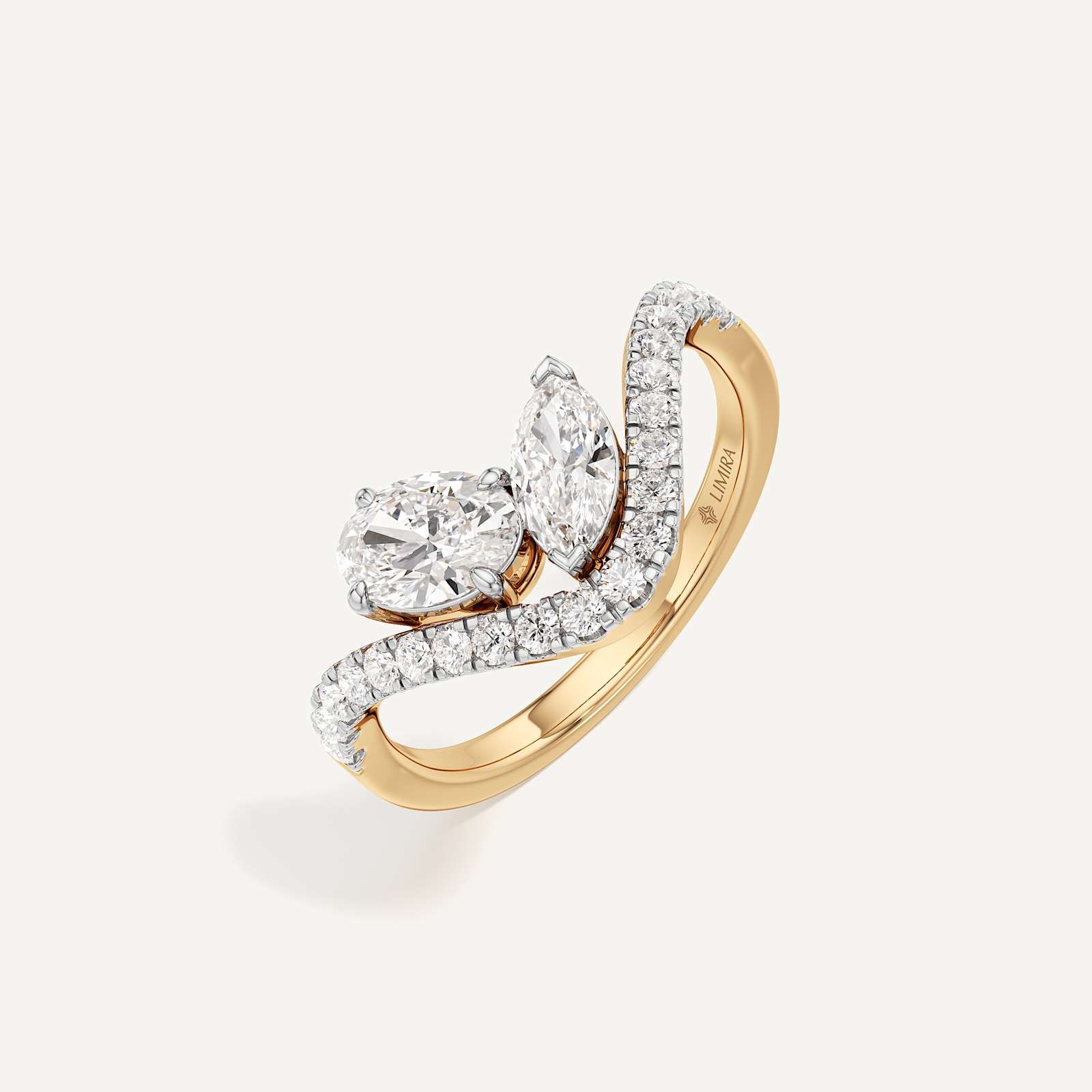 Marquise & Oval Wave Toi et Moi Diamond